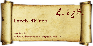 Lerch Áron névjegykártya