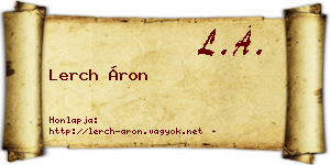 Lerch Áron névjegykártya